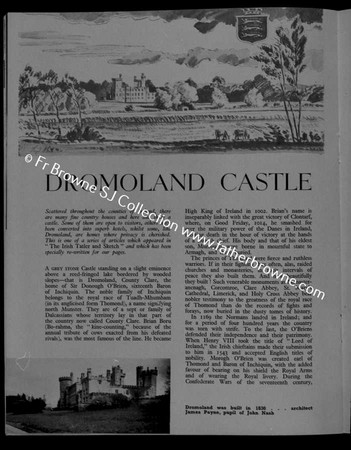 IRELAND OF THE WELCOMES  ARTICLE ON DROMOLAND CASTLE